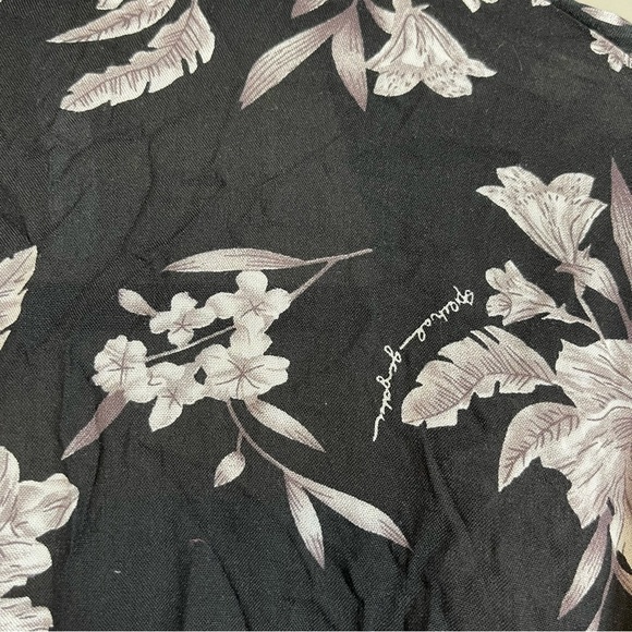 Spiritual Gangster Maya Kimono One Size Black Floral Lounge Get Ready Robe - Picture 6 of 7